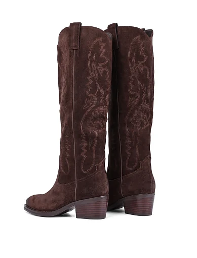 Жіночі чоботи Attizzare велюрові коричневі(WS7316-31612-N781KF) - фото 4 - Miraton