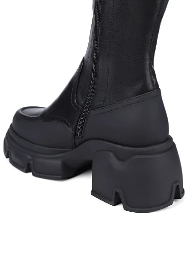 Женские сапоги MIRATON кожаные черные - фото 2 - Miraton