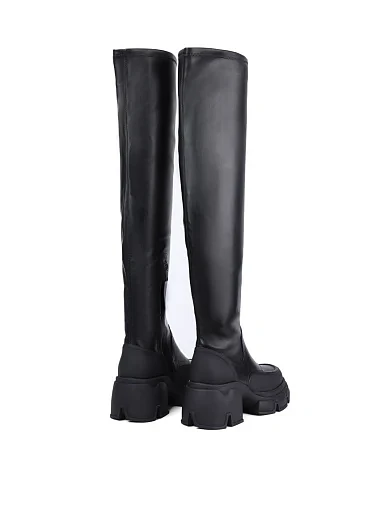 Женские сапоги MIRATON кожаные черные - фото 4 - Miraton