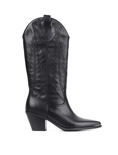 Женские ботинки MIRATON кожаные черные - фото 1 - Miraton