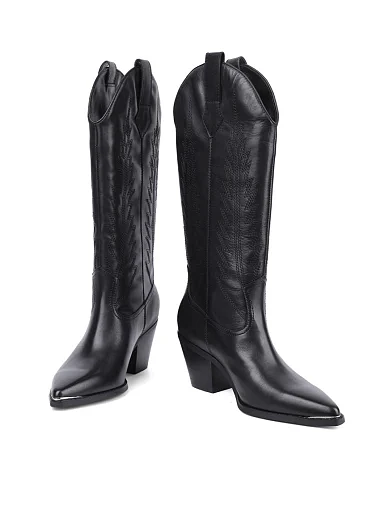 Женские ботинки MIRATON кожаные черные - фото 2 - Miraton