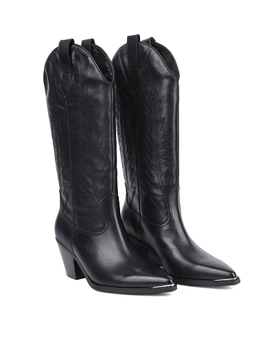 Женские ботинки MIRATON кожаные черные - фото 3 - Miraton