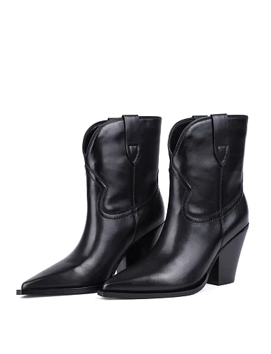 Женские ботинки MIRATON кожаные черные - фото 3 - Miraton