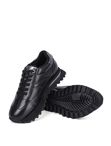 Женские кроссовки Attizzare кожаные черные - фото 2 - Miraton