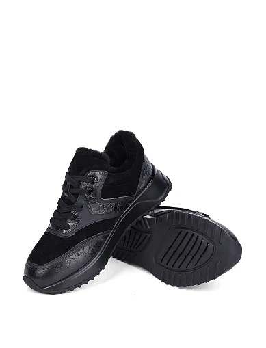 Женские кроссовки Attizzare кожаные черные - фото 2 - Miraton