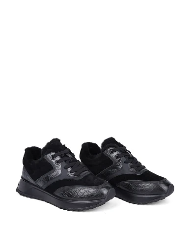 Женские кроссовки Attizzare кожаные черные - фото 3 - Miraton