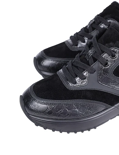 Женские кроссовки Attizzare кожаные черные - фото 5 - Miraton