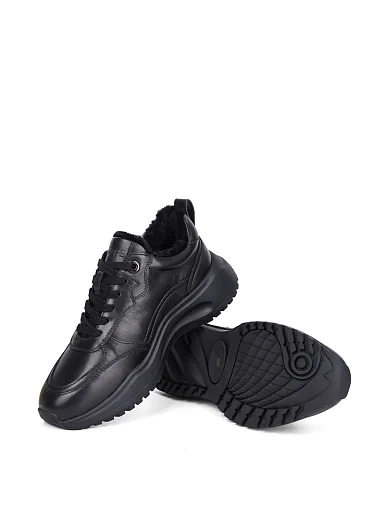 Женские кроссовки Attizzare кожаные черные - фото 2 - Miraton