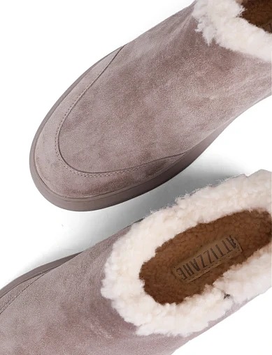 Женские ботинки Attizzare велюровые бежевые - фото 5 - Miraton