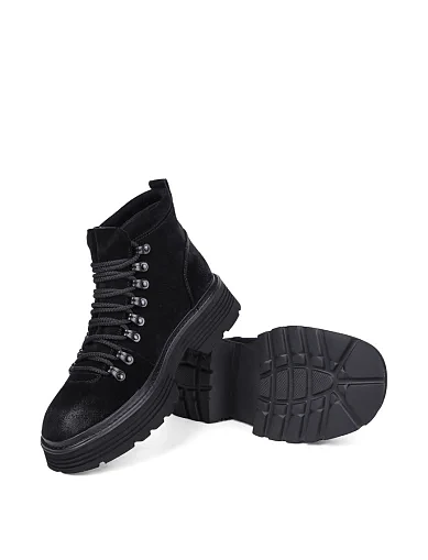 Жіночі черевики MIRATON велюрові чорні(2405-562-1) - фото 2 - Miraton