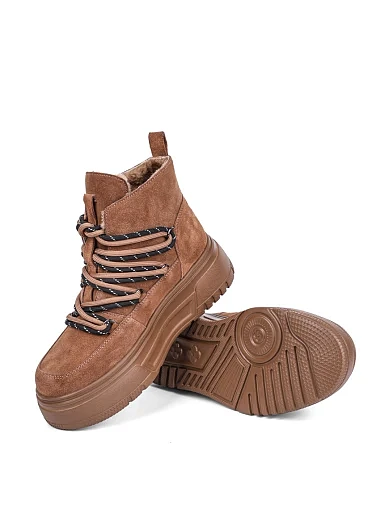 Женские ботинки Attizzare велюровые коричневые - фото 2 - Miraton