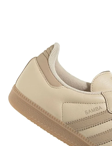 Женские кеды Adidas Samba кожаные бежевые - фото 8 - Miraton