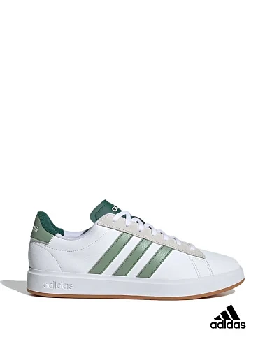 Мужские кеды Adidas Grand Court 2.0 из искусственной кожи белые - фото 1 - Miraton