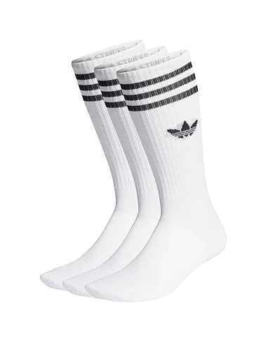 Высокие носки Adidas тканевые белые - фото 1 - Miraton