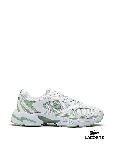 Женские кроссовки Lacoste кожаные белые - фото 1 - Miraton