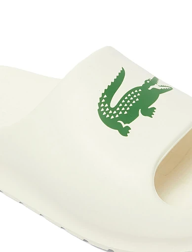 Жіночі шльопанці Lacoste гумові білі (48CFA00221Y5) - фото 6 - Miraton