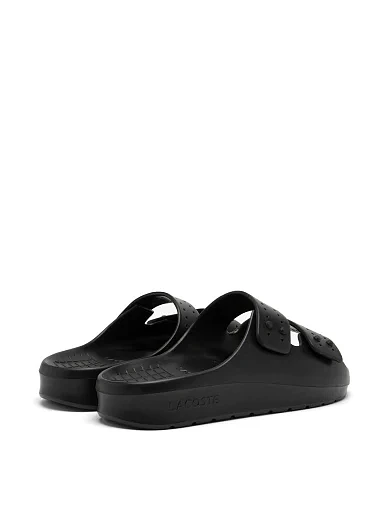 Мужские шлепанцы Lacoste резиновые черные - фото 3 - Miraton