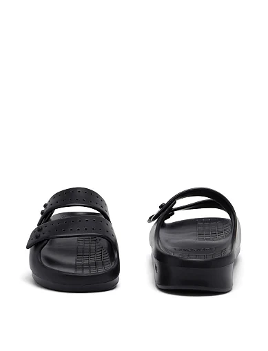 Мужские шлепанцы Lacoste резиновые черные - фото 5 - Miraton