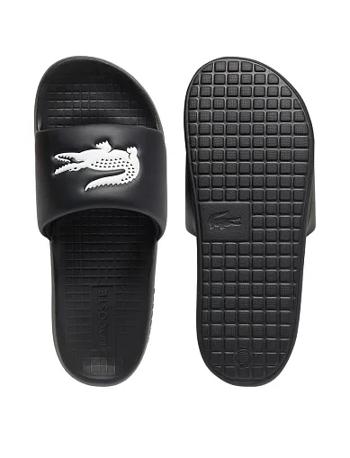 Мужские шлепанцы Lacoste резиновые черные - фото 4 - Miraton