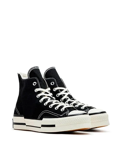 Жіночі кеди Converse CHUCK 70 PLUS CANVAS тканинні чорні (A00916C) - фото 3 - Miraton