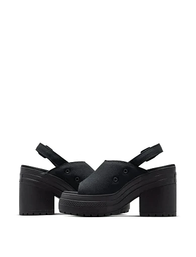 Жіночі туфлі Converse Chuck 70 Deluxe Sandal Heels тканинні чорні (A12567C) - фото 4 - Miraton