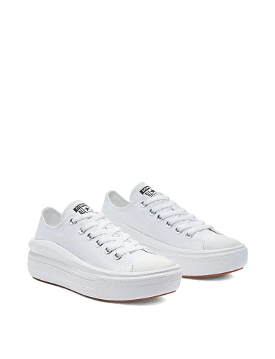Женские кеды Converse тканевые белые - фото 4 - Miraton