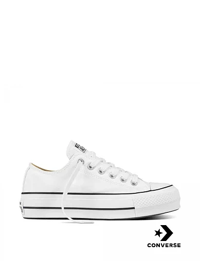 Жіночі кеди Converse Chuck Taylor All Star Lift Platform тканинні білі (560251C) - фото 1 - Miraton