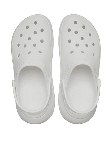 Женские кроксы Crocs резиновые белые - фото 5 - Miraton