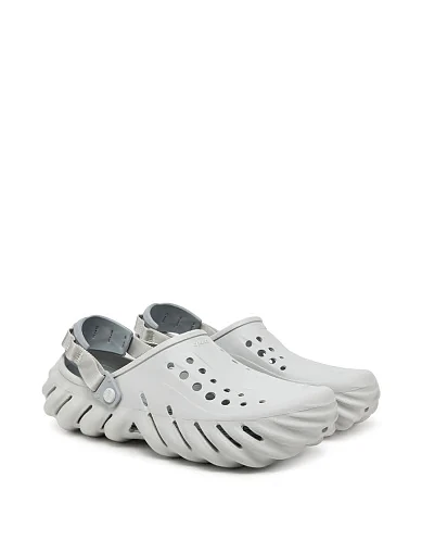 Женские кроксы Crocs резиновые серые - фото 2 - Miraton