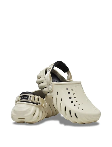 Женские кроксы Crocs резиновые бежевые - фото 4 - Miraton