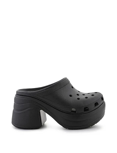 Женские кроксы Crocs резиновые черные - фото 1 - Miraton