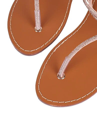 Женские сандалии Attizzare из искусственной кожи золотого цвета - фото 5 - Miraton