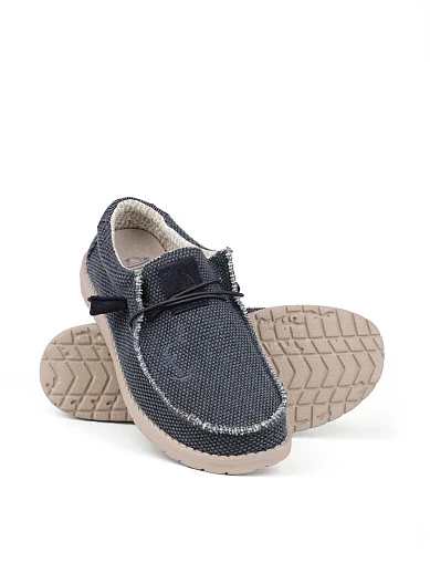 Мужские туфли Hodaki тканевые синие - фото 2 - Miraton