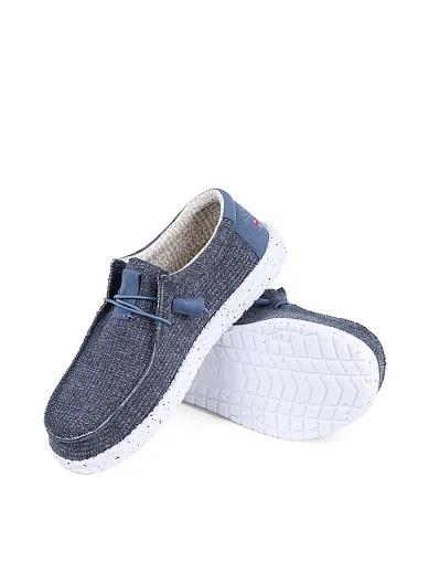 Мужские туфли Hodaki тканевые синие - фото 2 - Miraton