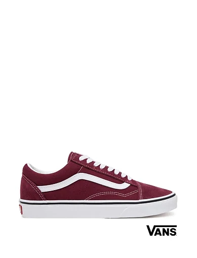 Женские кеды Vans Old Skool замшевые бордовые - фото 1 - Miraton