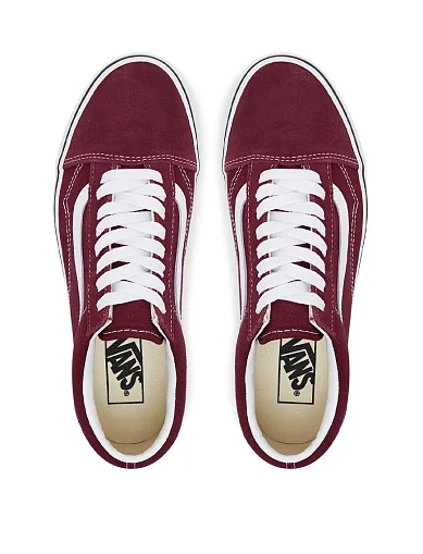 Женские кеды Vans Old Skool замшевые бордовые - фото 4 - Miraton