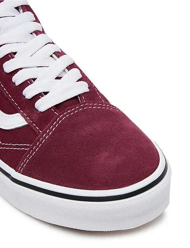 Женские кеды Vans Old Skool замшевые бордовые - фото 6 - Miraton