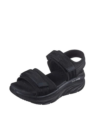 Женские сандалии Skechers D'Lux Walker тканевые черные - фото 3 - Miraton
