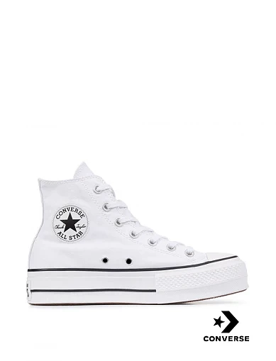 Женские кеды Converse Chuck Taylor All Star Platform High Top тканевые белые - фото 1 - Miraton