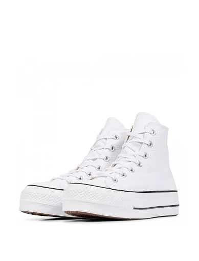 Женские кеды Converse Chuck Taylor All Star Platform High Top тканевые белые - фото 3 - Miraton