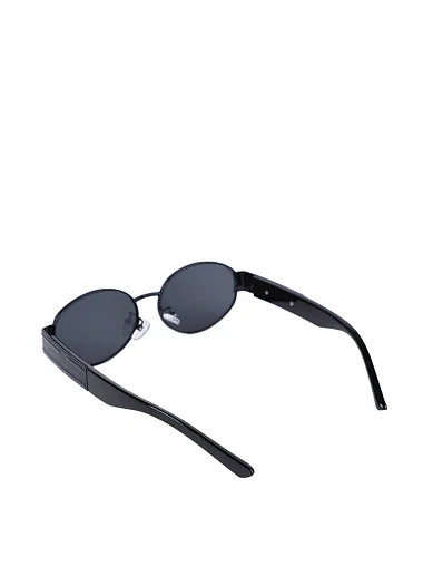 Солнцезащитные очки круглые черные - фото 3 - Miraton