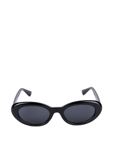 Солнцезащитные очки овальные в черной оправе - фото 1 - Miraton