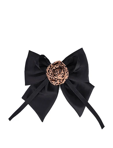 Заколка автомат для волосся чорна з бантом(KP-7) - фото 1 - Miraton