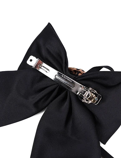 Заколка автомат для волосся чорна з бантом(KP-7) - фото 2 - Miraton