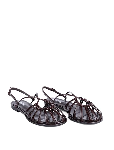 Женские сандалии MIRATON кожаные коричневые - фото 4 - Miraton