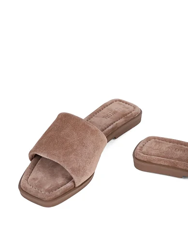 Женские шлепанцы MIRATON велюровые бежевые - фото 5 - Miraton