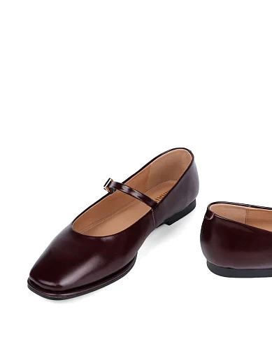 Жіночі балетки MIRATON шкіряні бордові (Y101-21) - фото 2 - Miraton