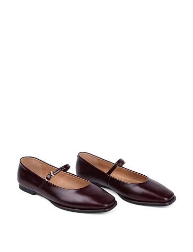 Жіночі балетки MIRATON шкіряні бордові (Y101-21) - фото 3 - Miraton