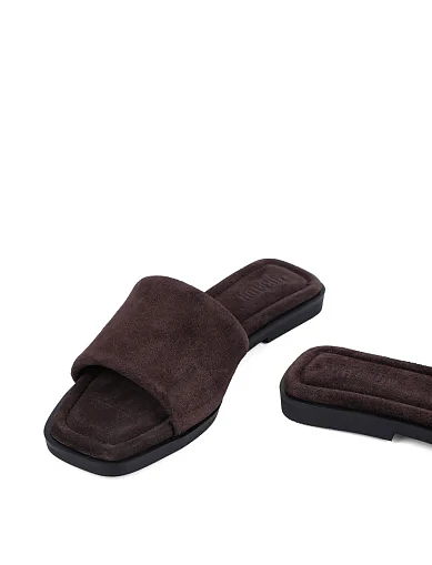 Женские шлепанцы MIRATON велюровые коричневые - фото 5 - Miraton