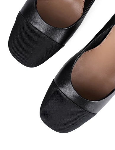 Женские туфли лодочки MIRATON кожаные черные - фото 5 - Miraton